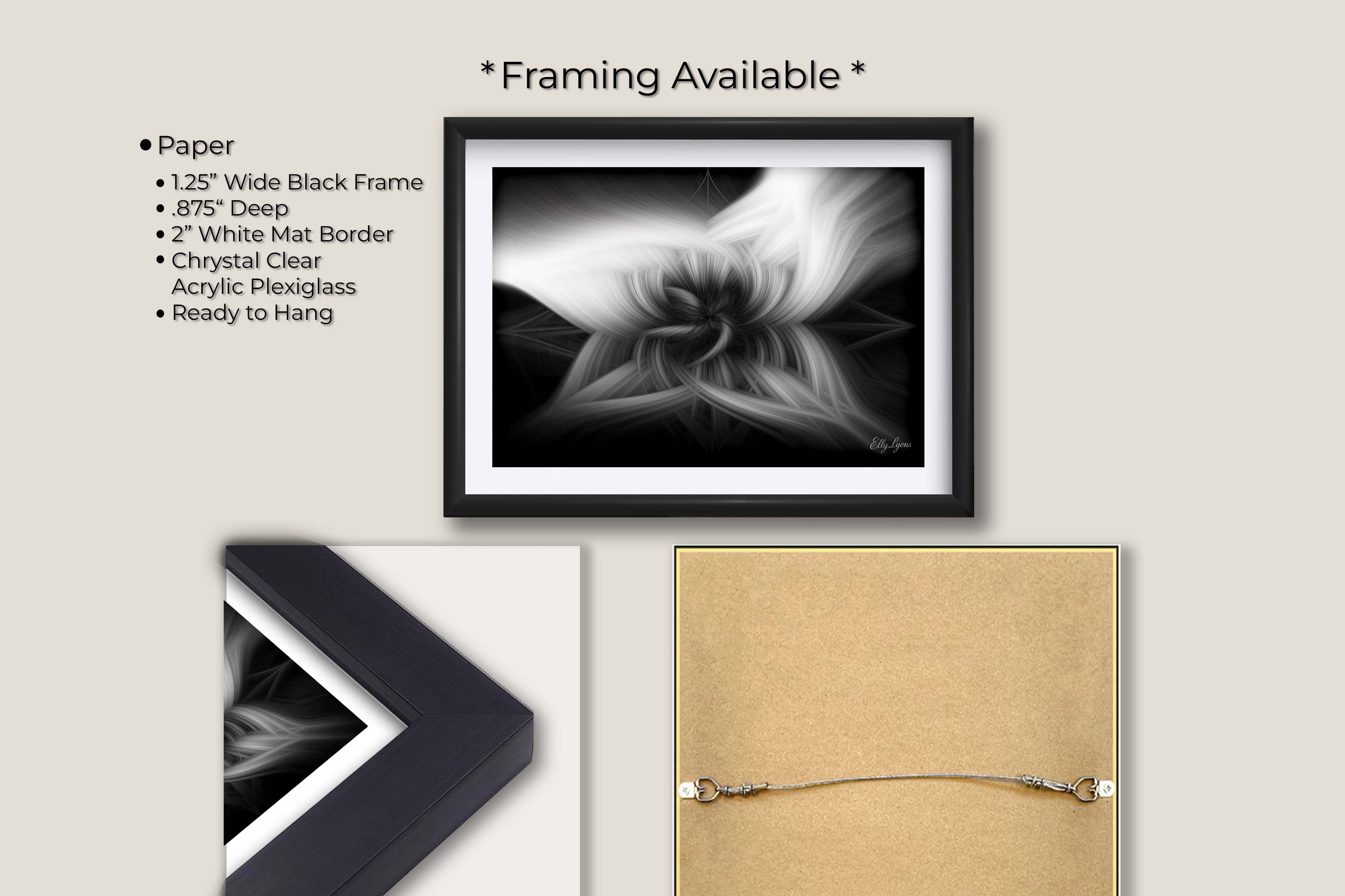 Abstract Black & White "Grace In The Shadows"