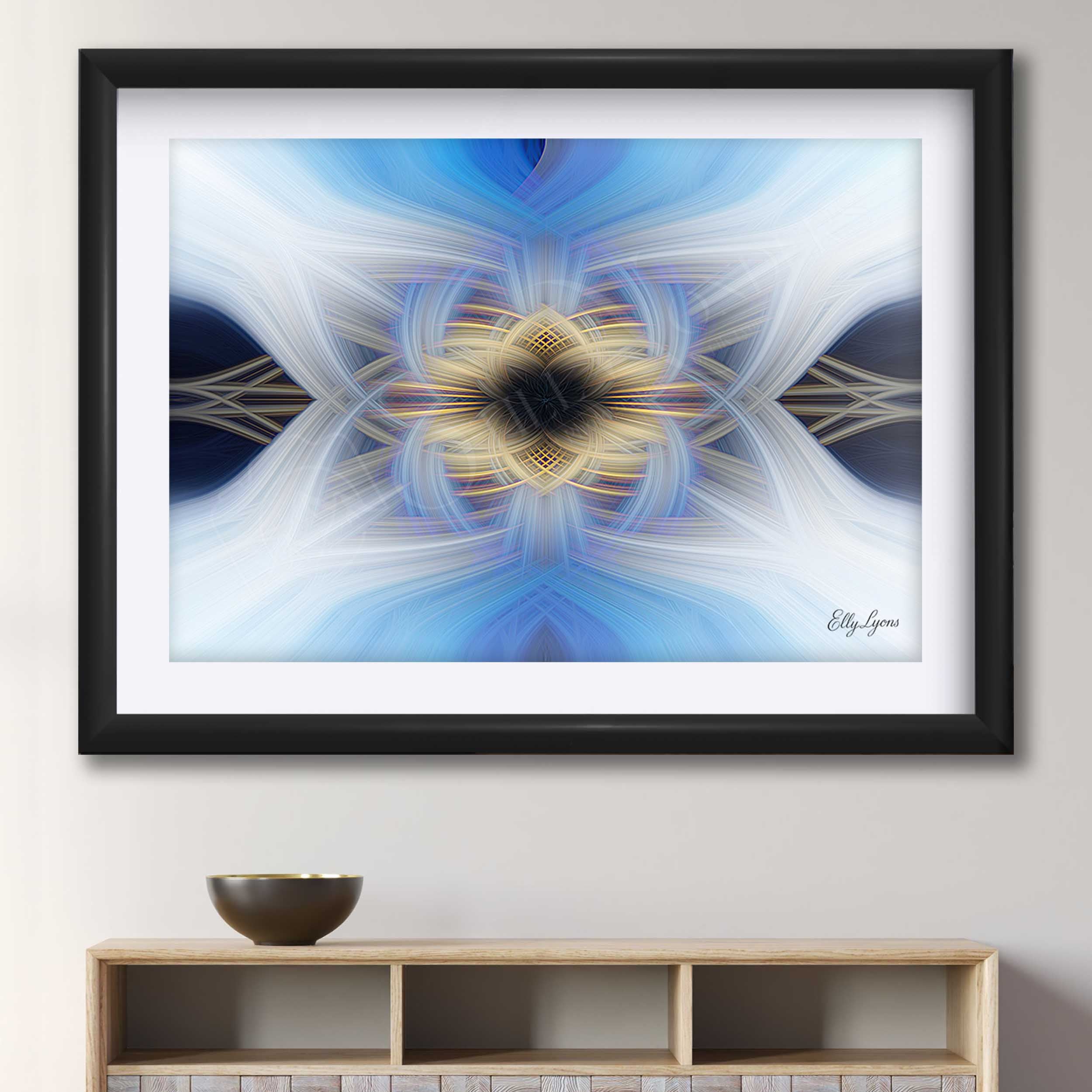 Abstract Blue & Gold "Still Point of The Turning World"