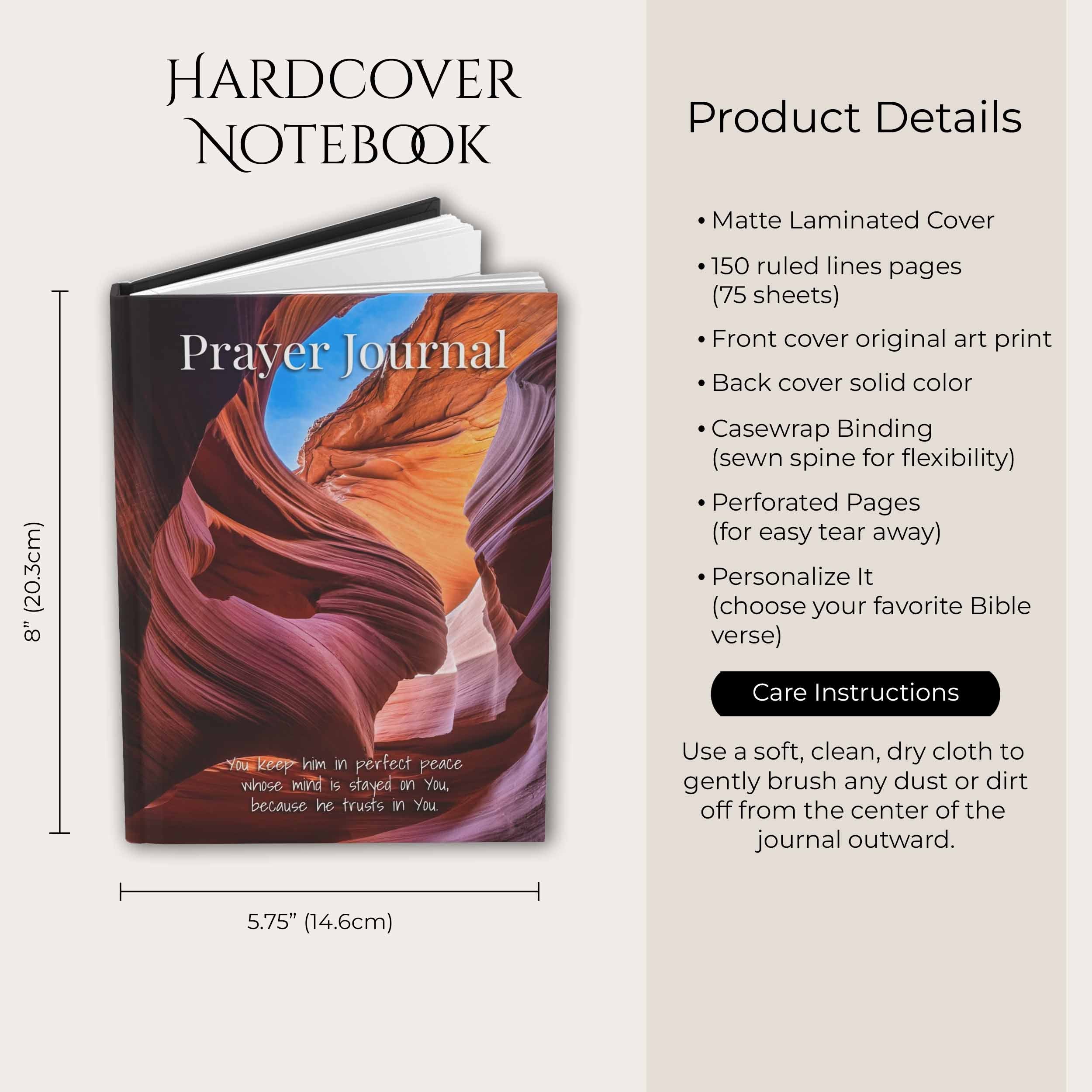 Prayer Journal Hardcover, Antelope Canyon