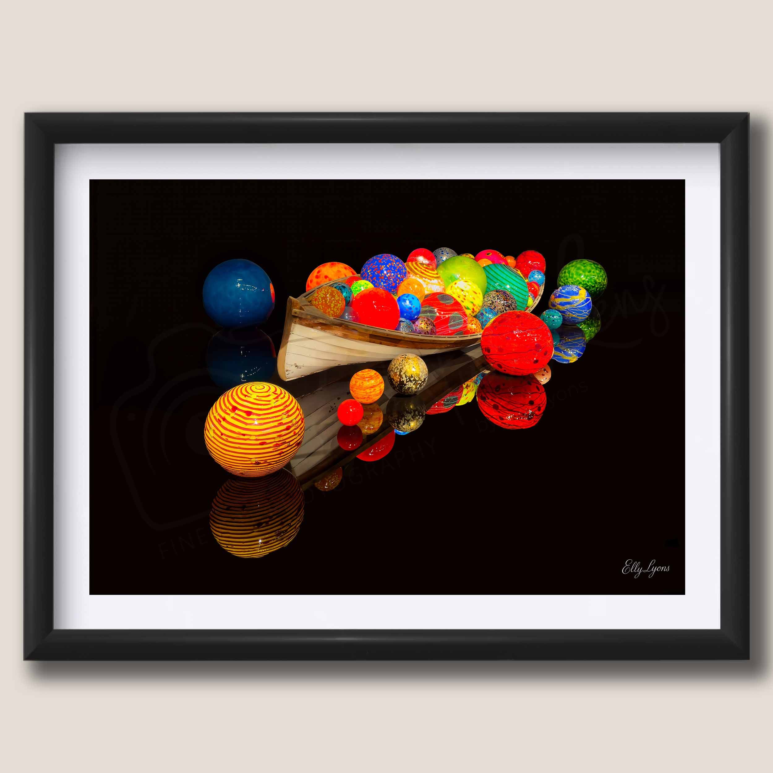 Abstract Glass Orb Boat "Treasures Waiting"