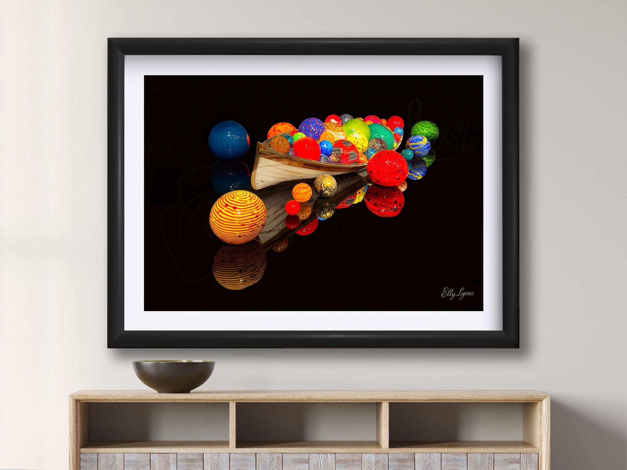 Abstract Glass Orb Boat "Treasures Waiting"