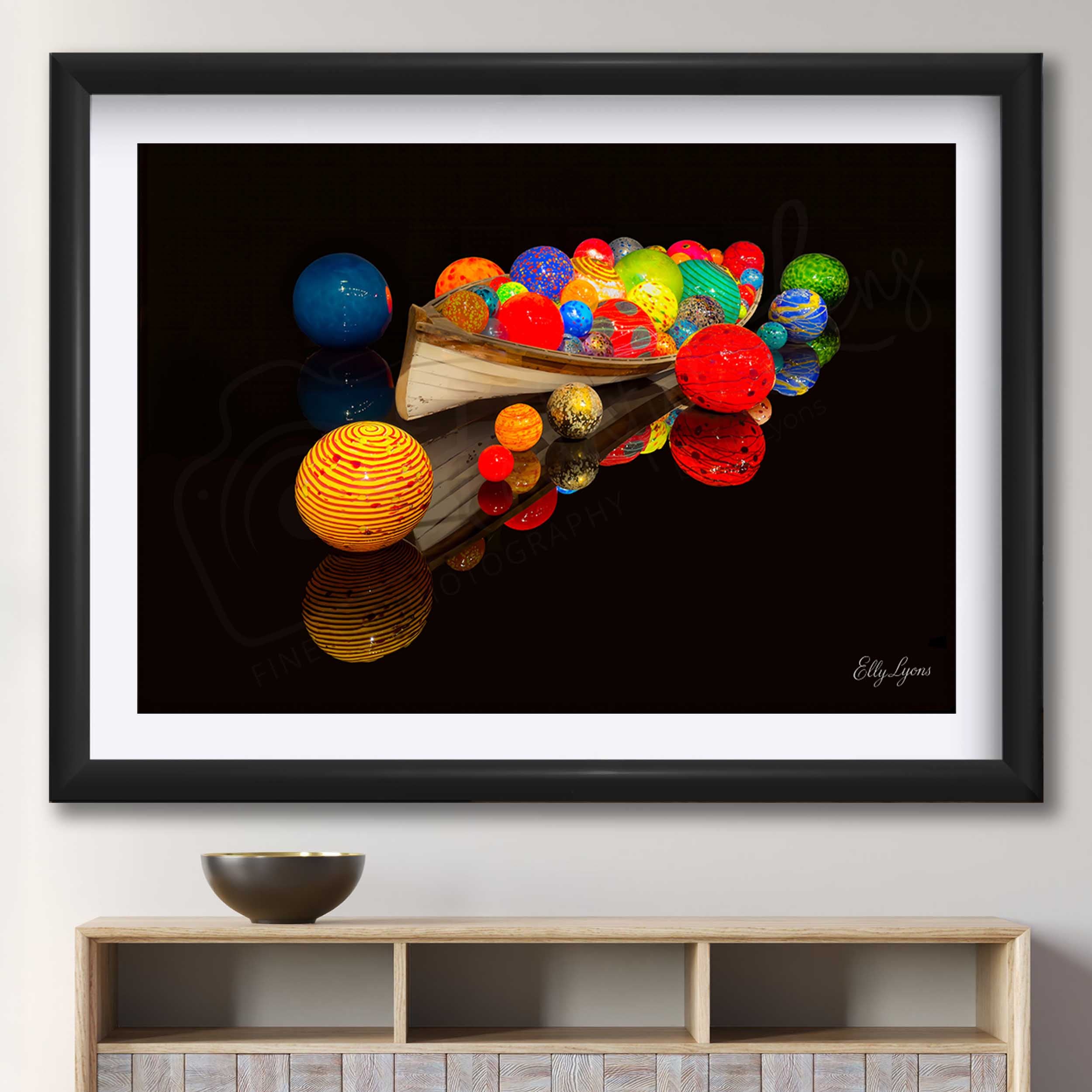 Abstract Glass Orb Boat "Treasures Waiting"