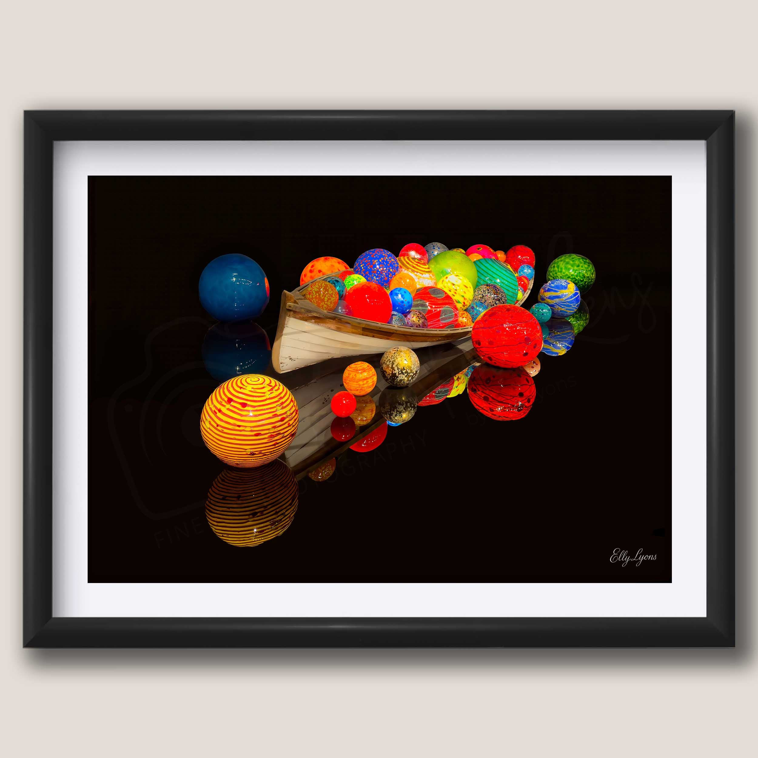 Abstract Glass Orb Boat "Treasures Waiting"