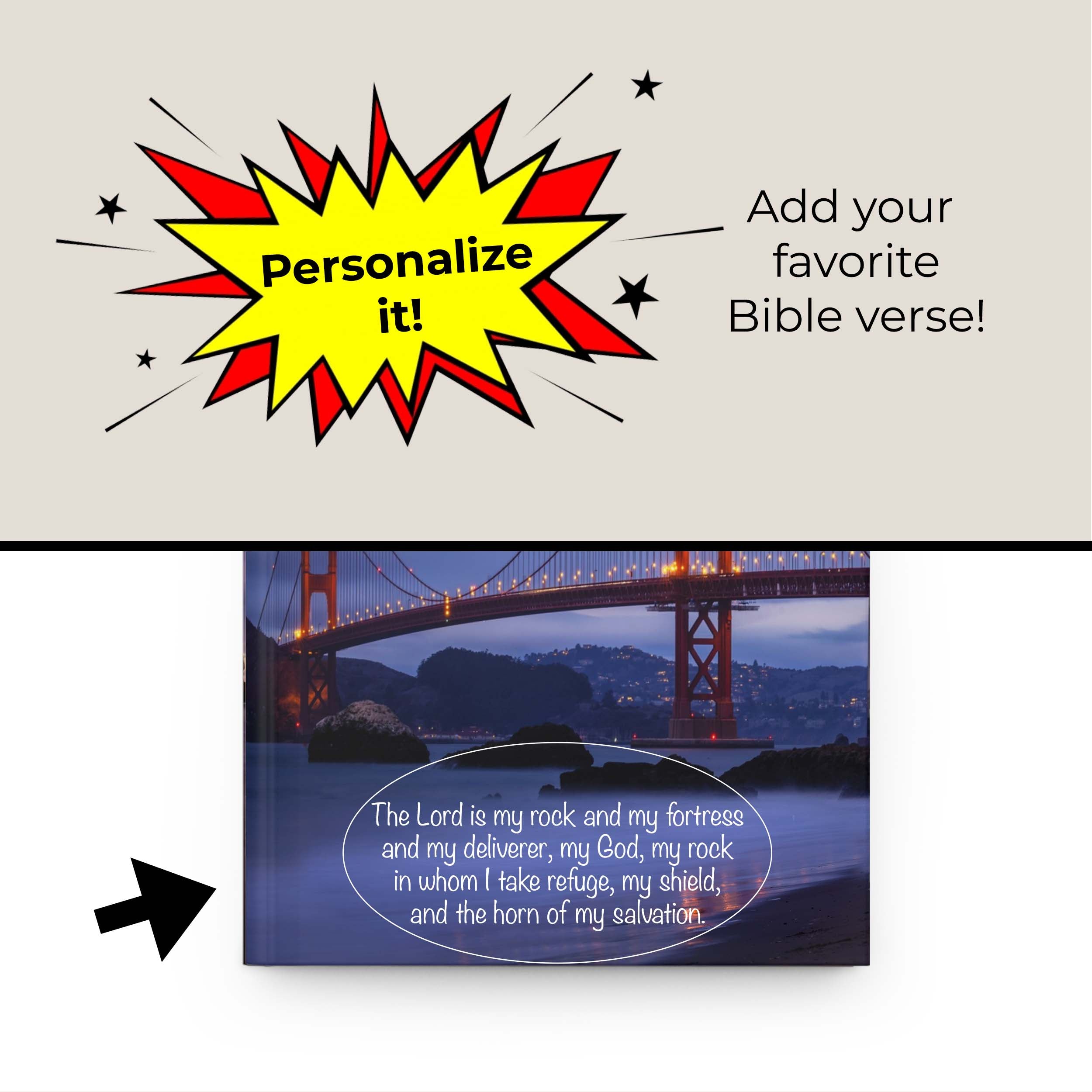 Prayer Journal Hardcover, Golden Gate Bridge