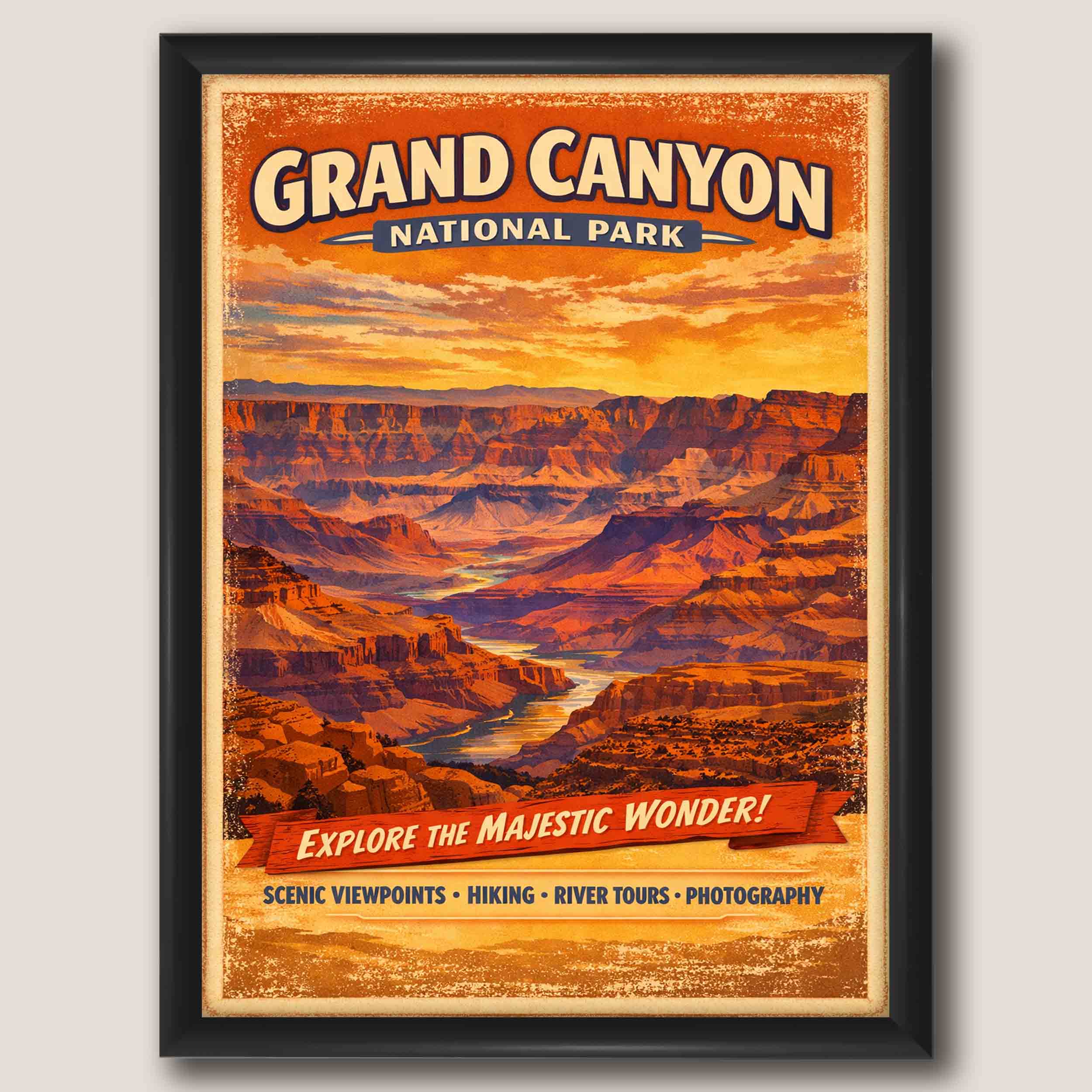 Grand Canyon Vintage Travel Poster