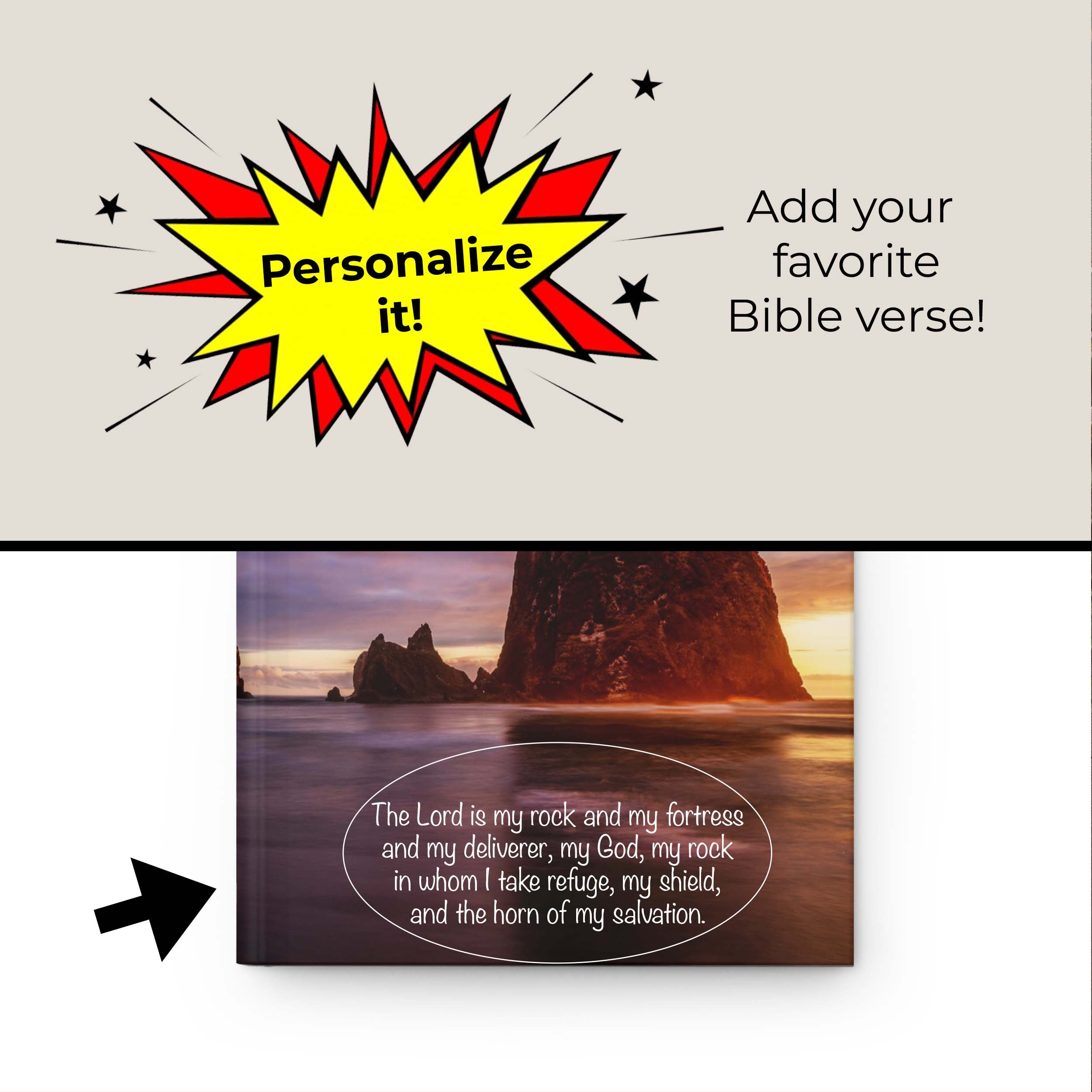 Prayer Journal Hardcover, Haystack Rock Cannon Beach
