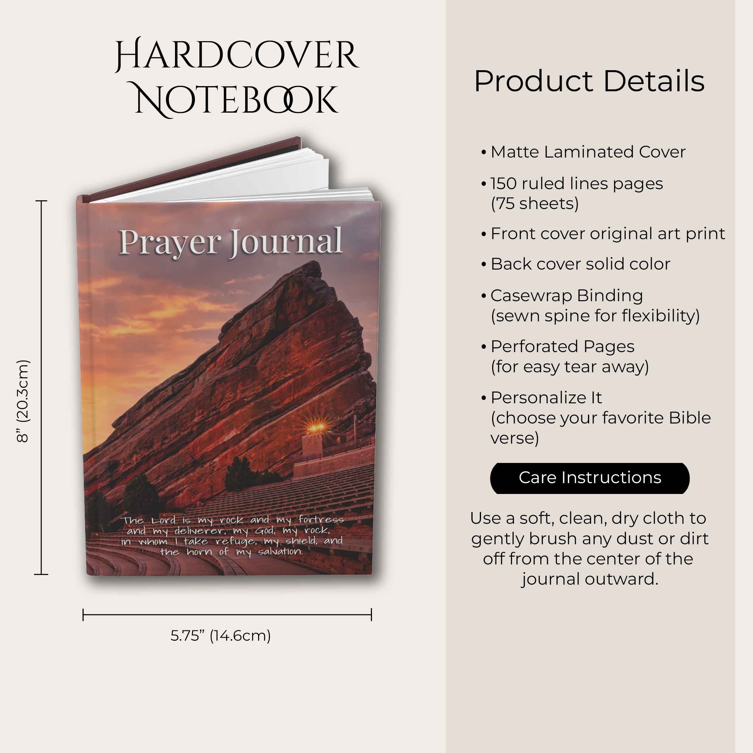 Prayer Journal Hardcover, Red Rocks Amphitheatre