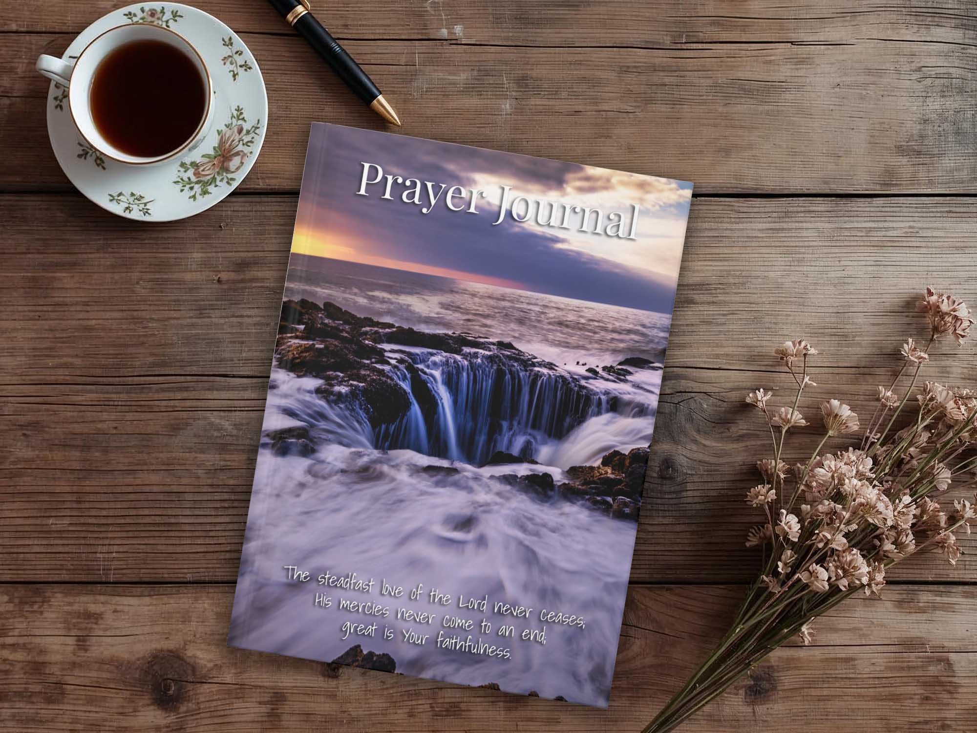 Prayer Journal Hardcover, Thor's Well Oregon Coast