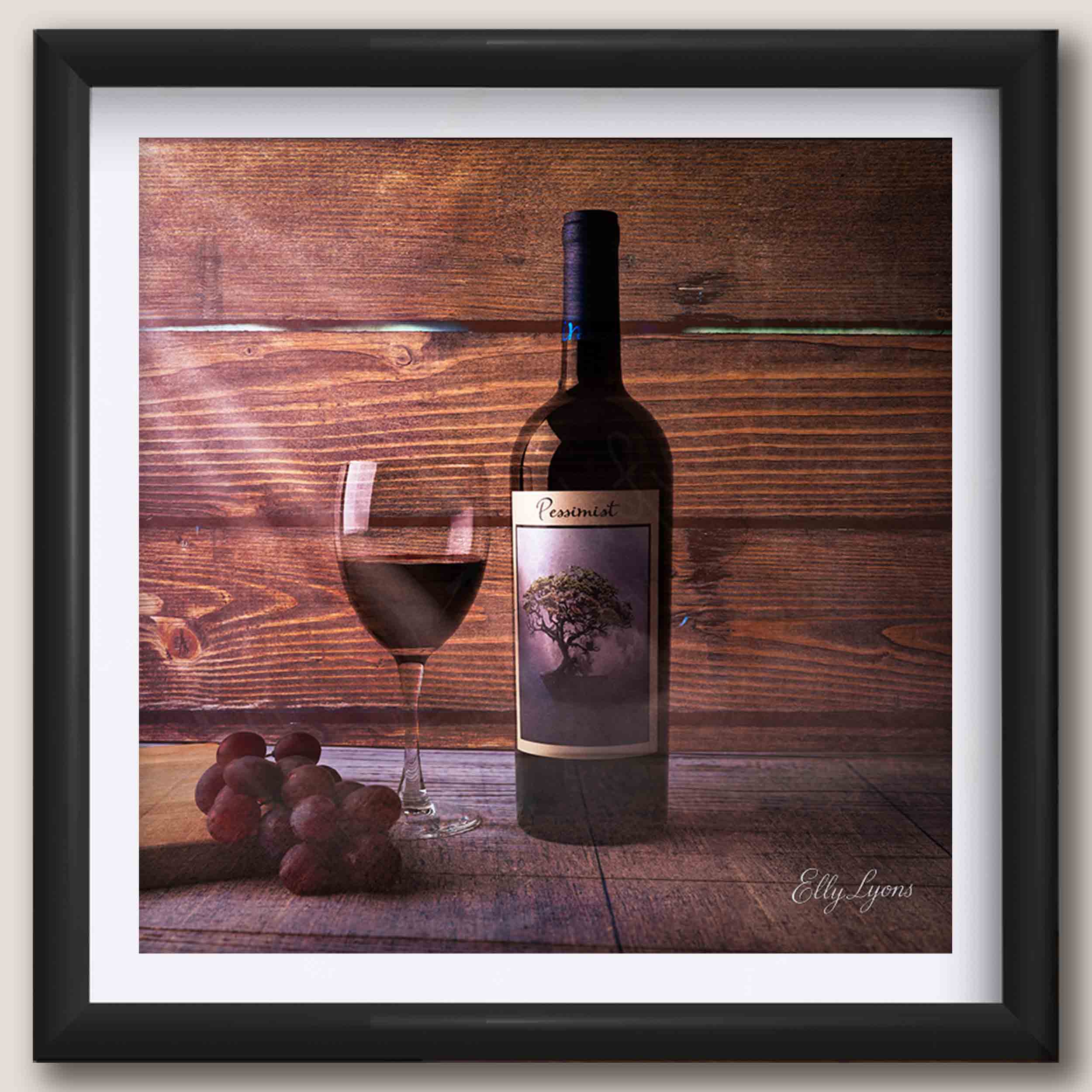 Wine & Grapes Still Life “Savor This Moment”