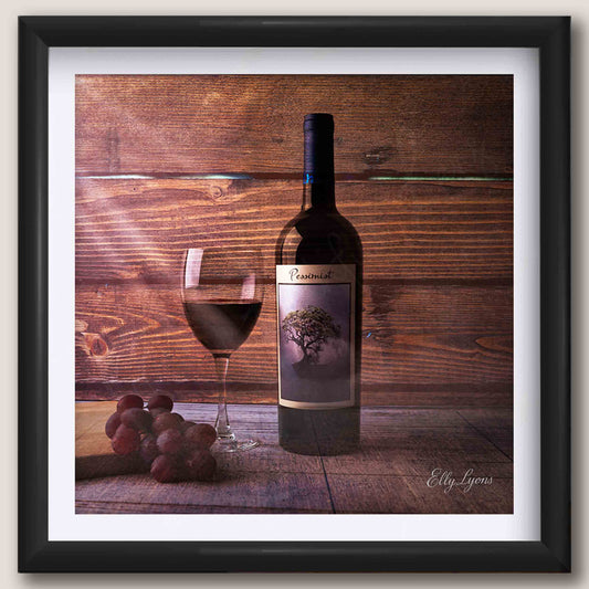 Wine & Grapes Still Life “Savor This Moment”