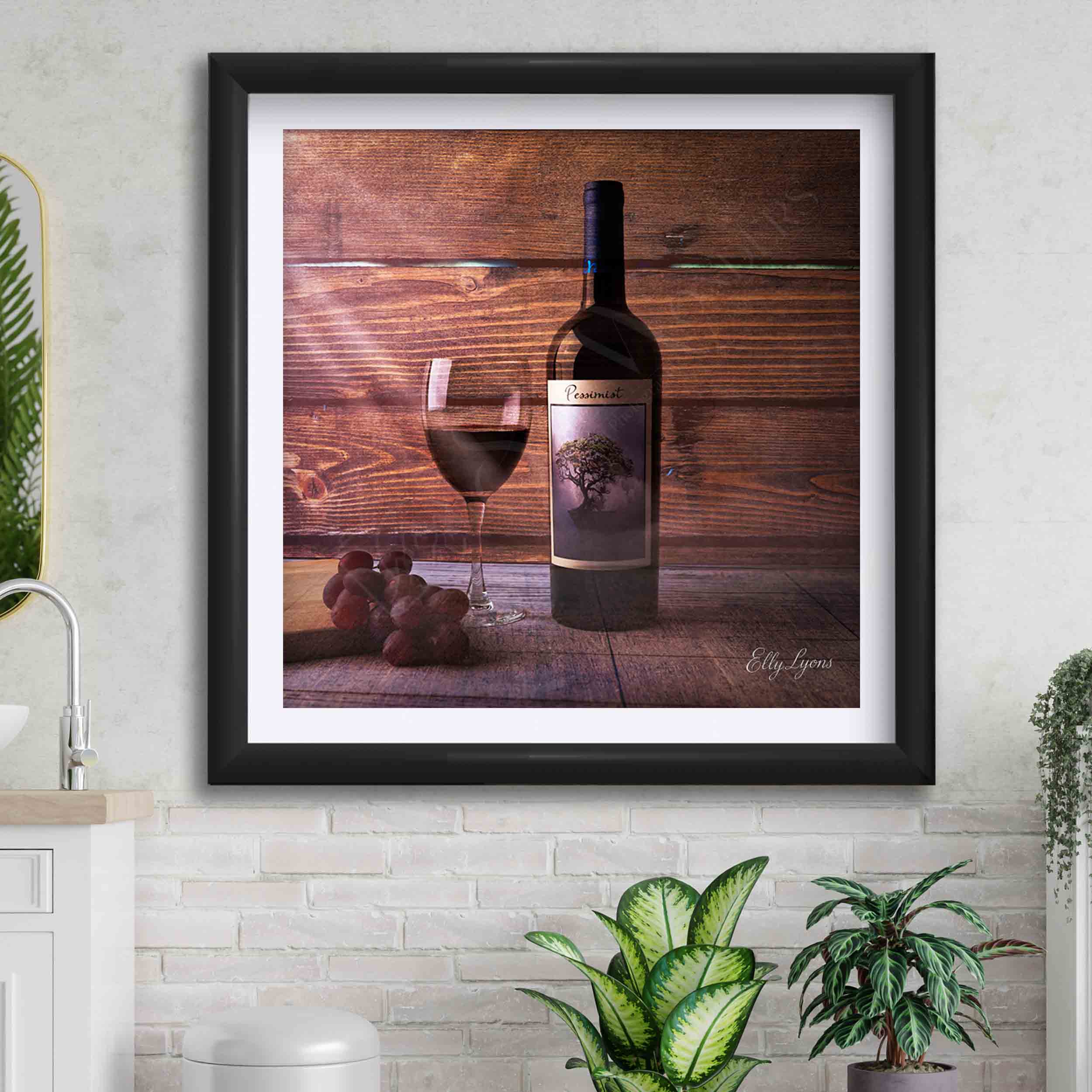 Wine & Grapes Still Life “Savor This Moment”