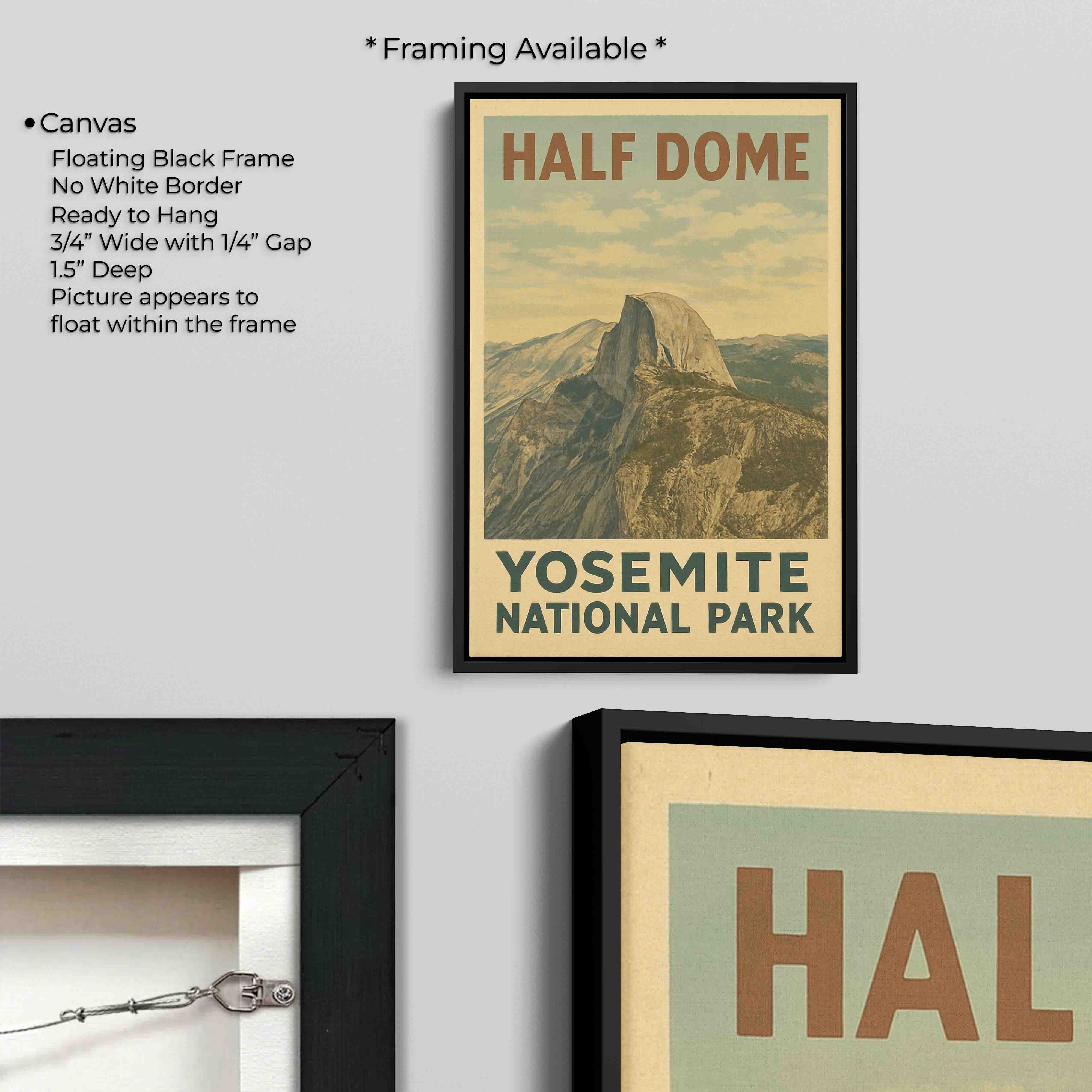Yosemite Half Dome Vintage Travel Poster