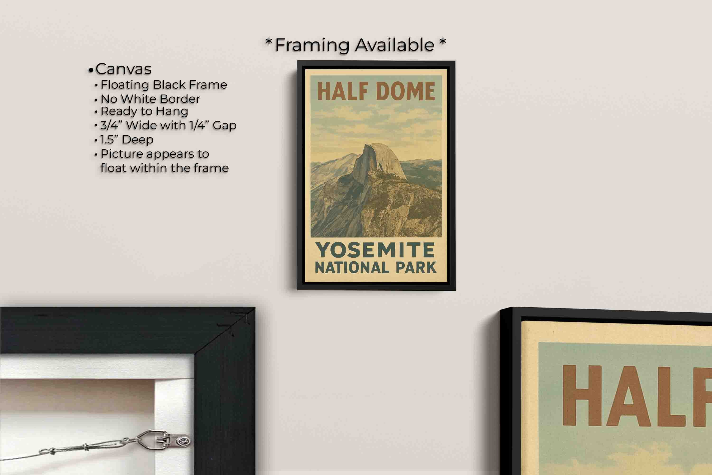Yosemite Half Dome Vintage Travel Poster