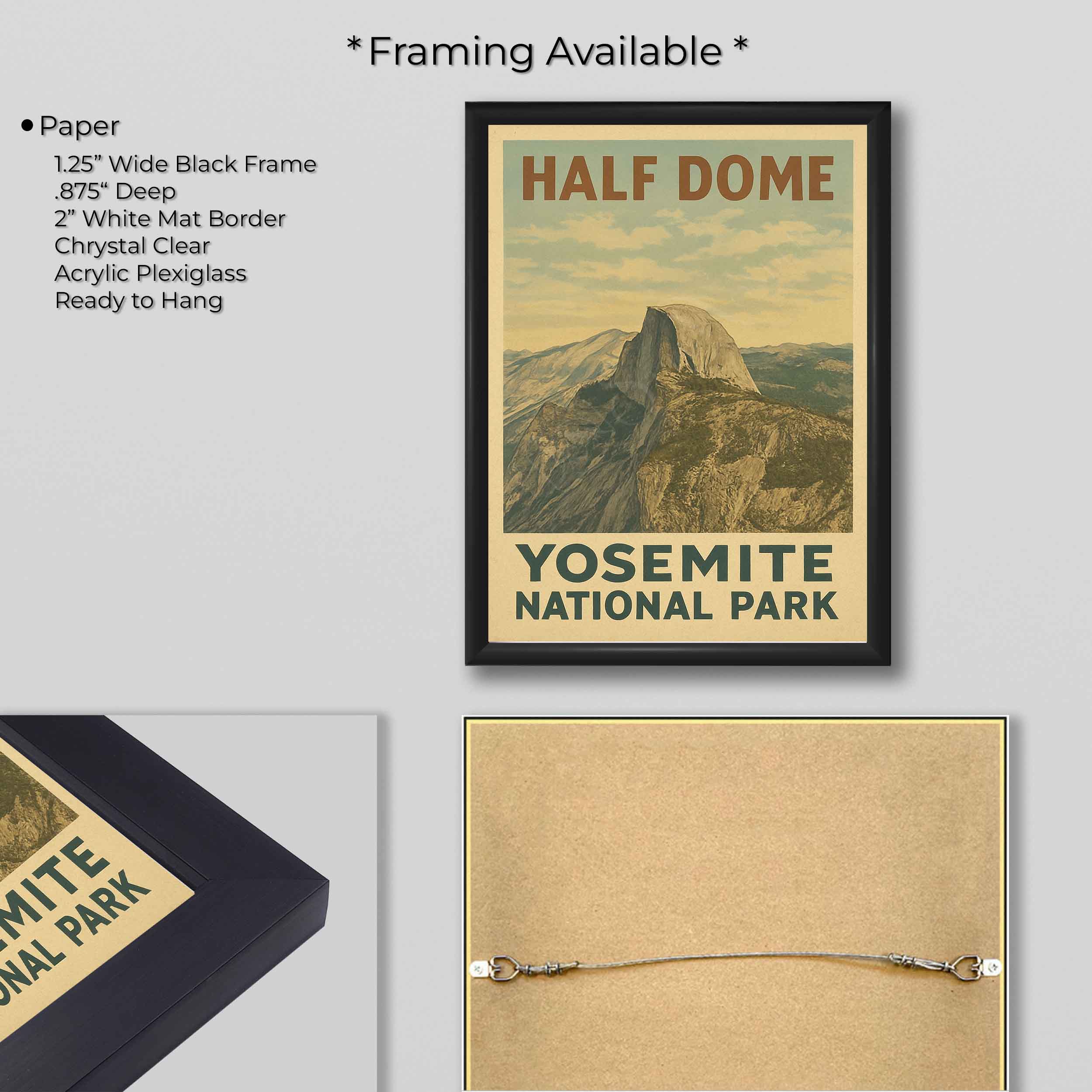 Yosemite Half Dome Vintage Travel Poster