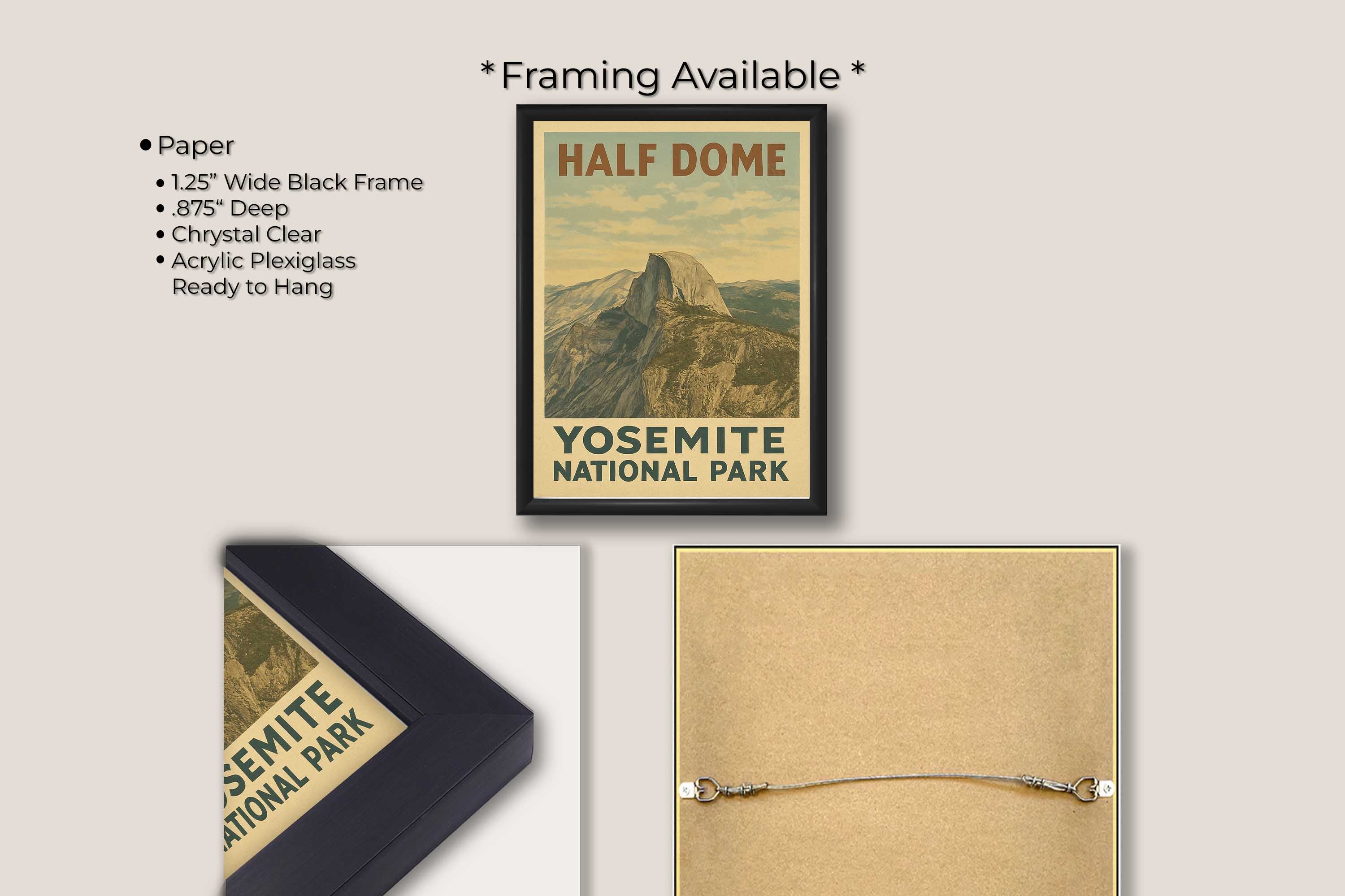 Yosemite Half Dome Vintage Travel Poster