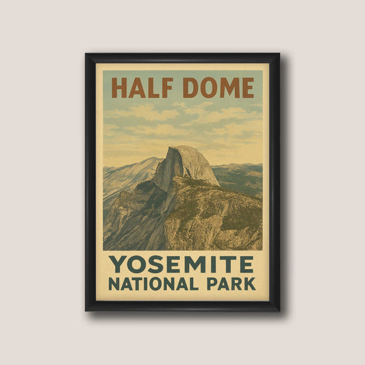 Yosemite Half Dome Vintage Travel Poster