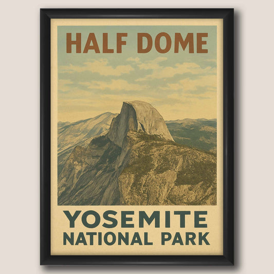 Yosemite Half Dome Vintage Travel Poster
