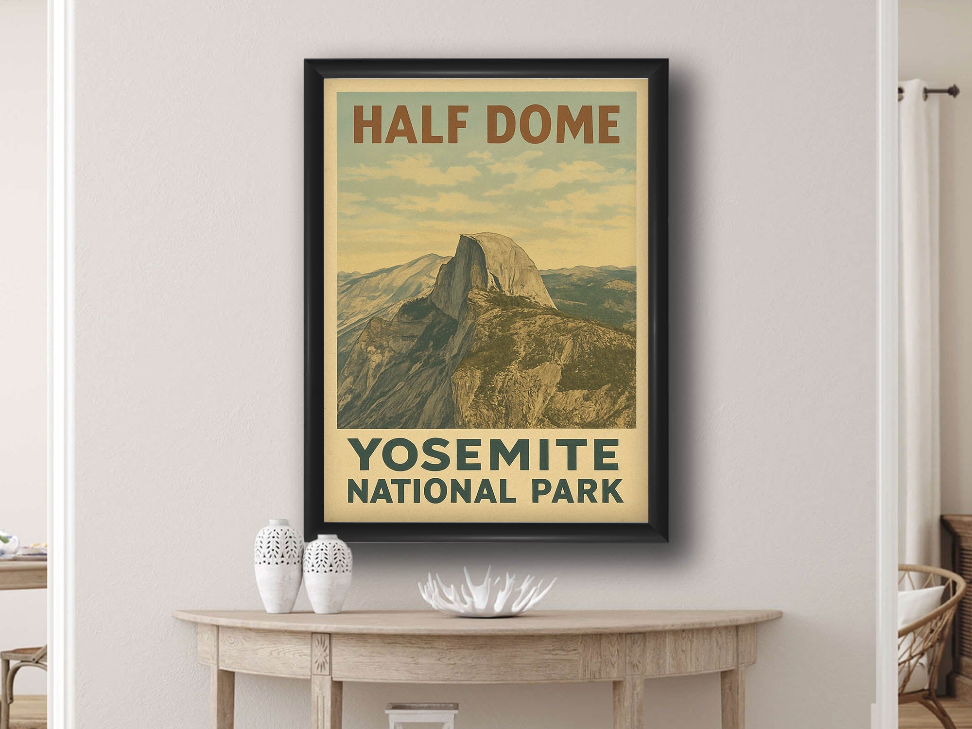 Yosemite Half Dome Vintage Travel Poster