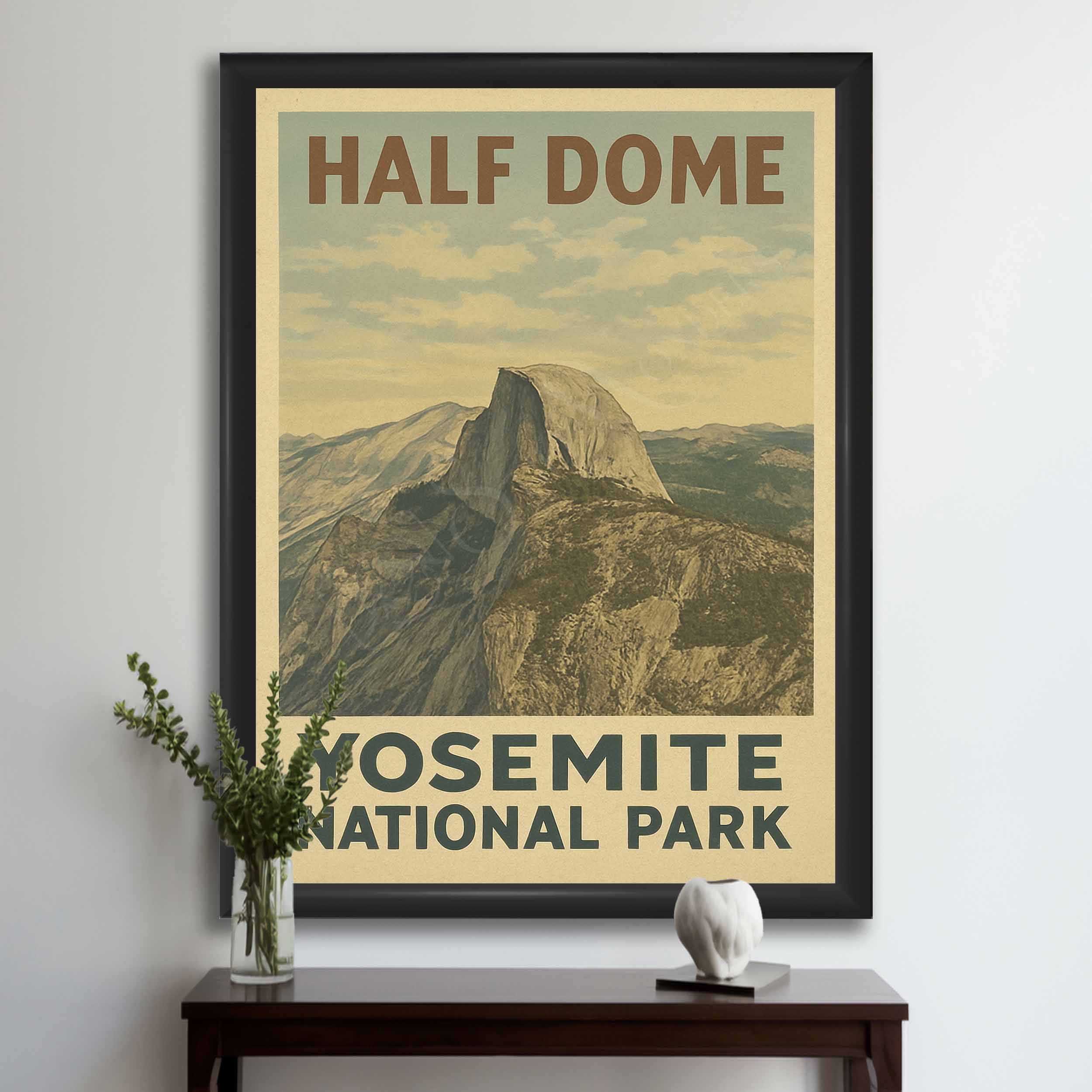 Yosemite Half Dome Vintage Travel Poster
