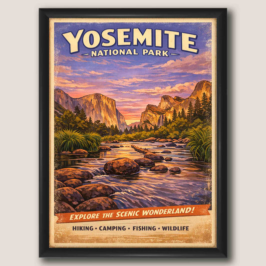 Yosemite El Capitan Vintage Travel Poster