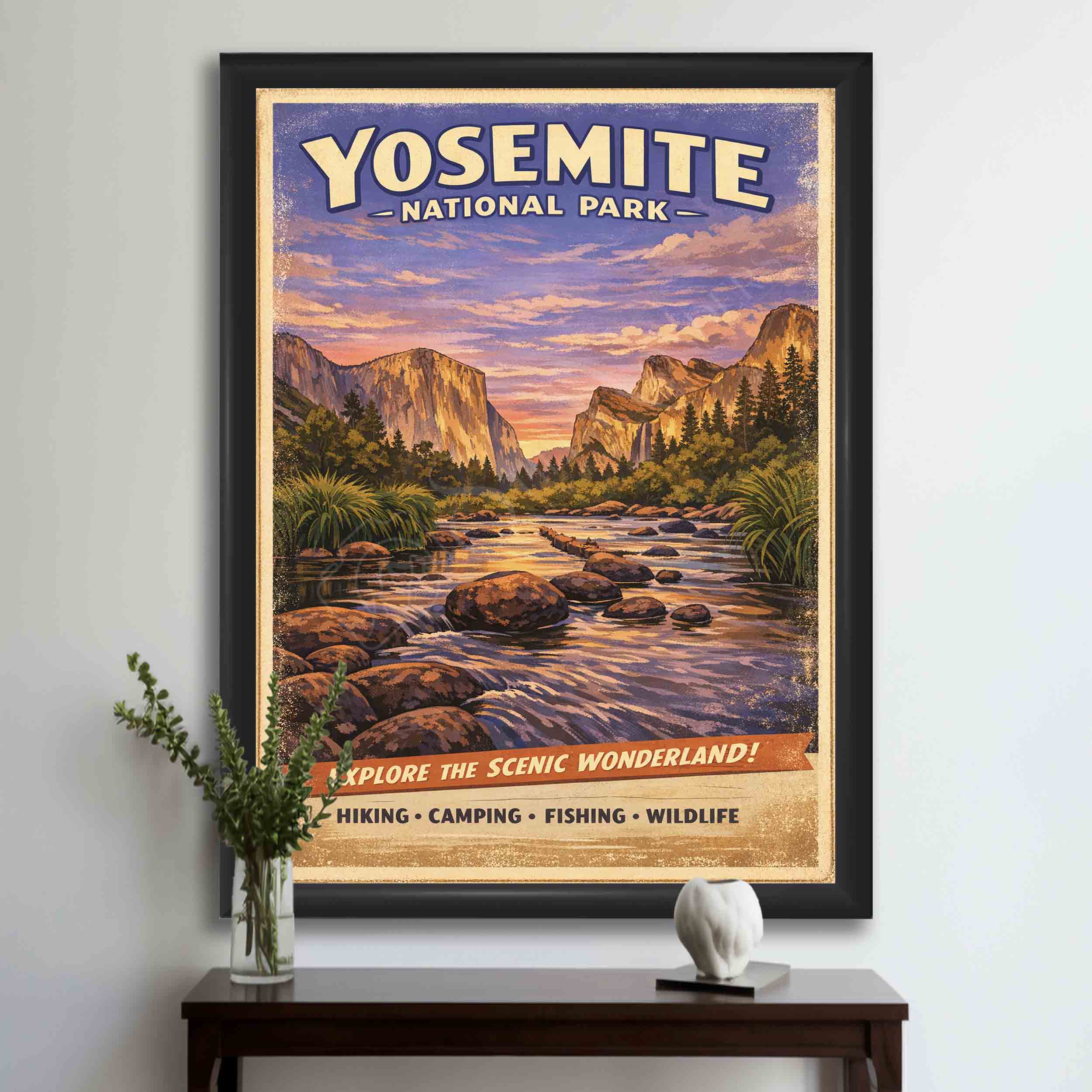 Yosemite El Capitan Vintage Travel Poster